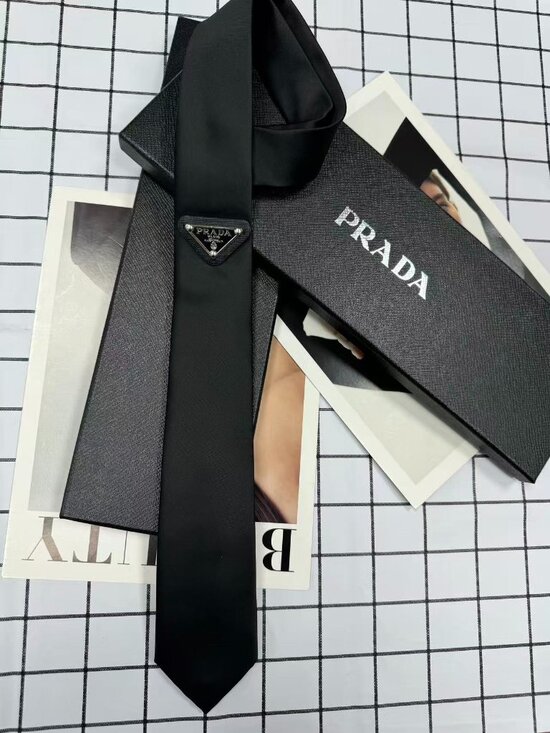 💯Prada Other - Prada Black Tie💟 Triangle Logo(Gift Box Included) Business Professional 💦